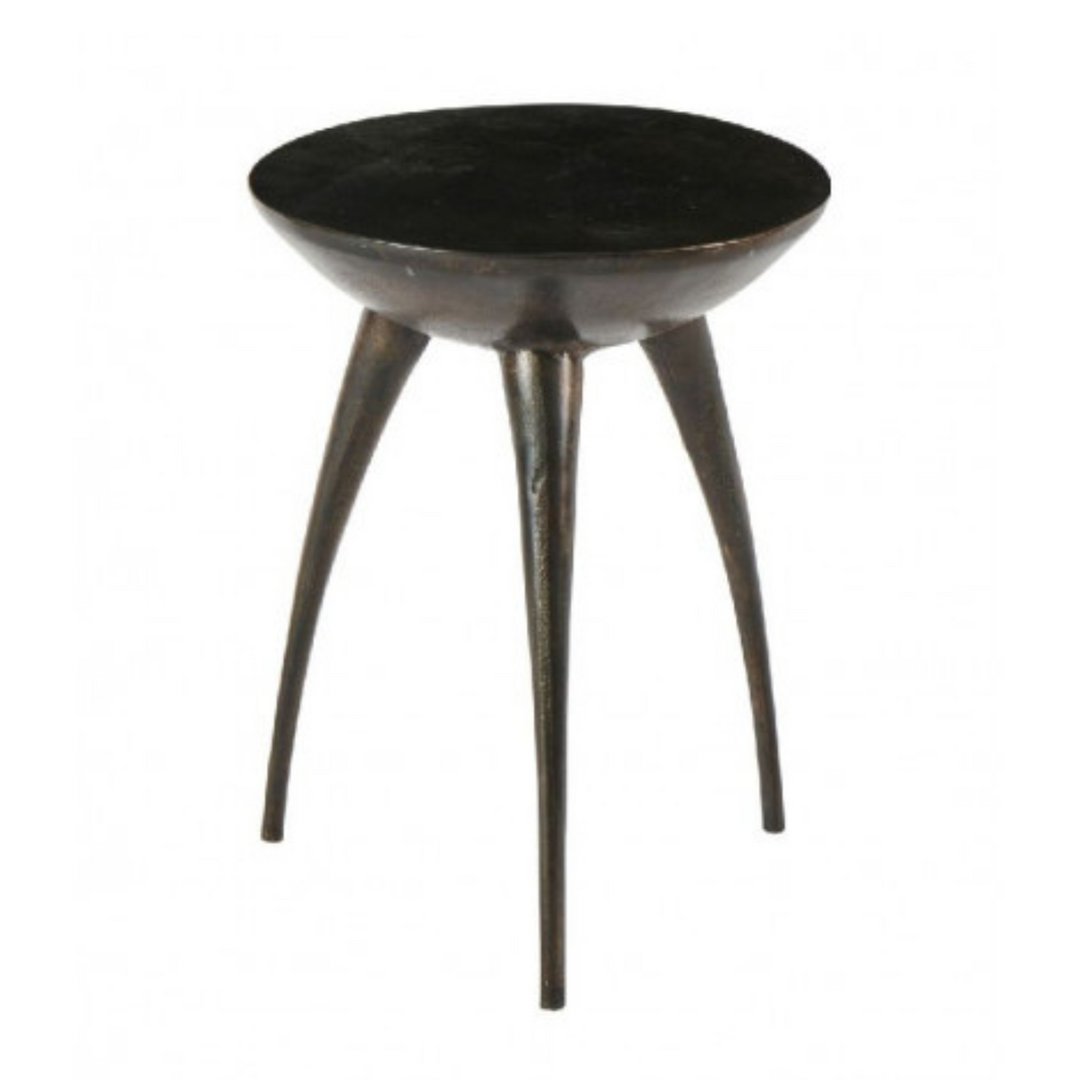 Ronde Salontafel Zwart Aluminium - 38 cm - Modern Driepoot Design
