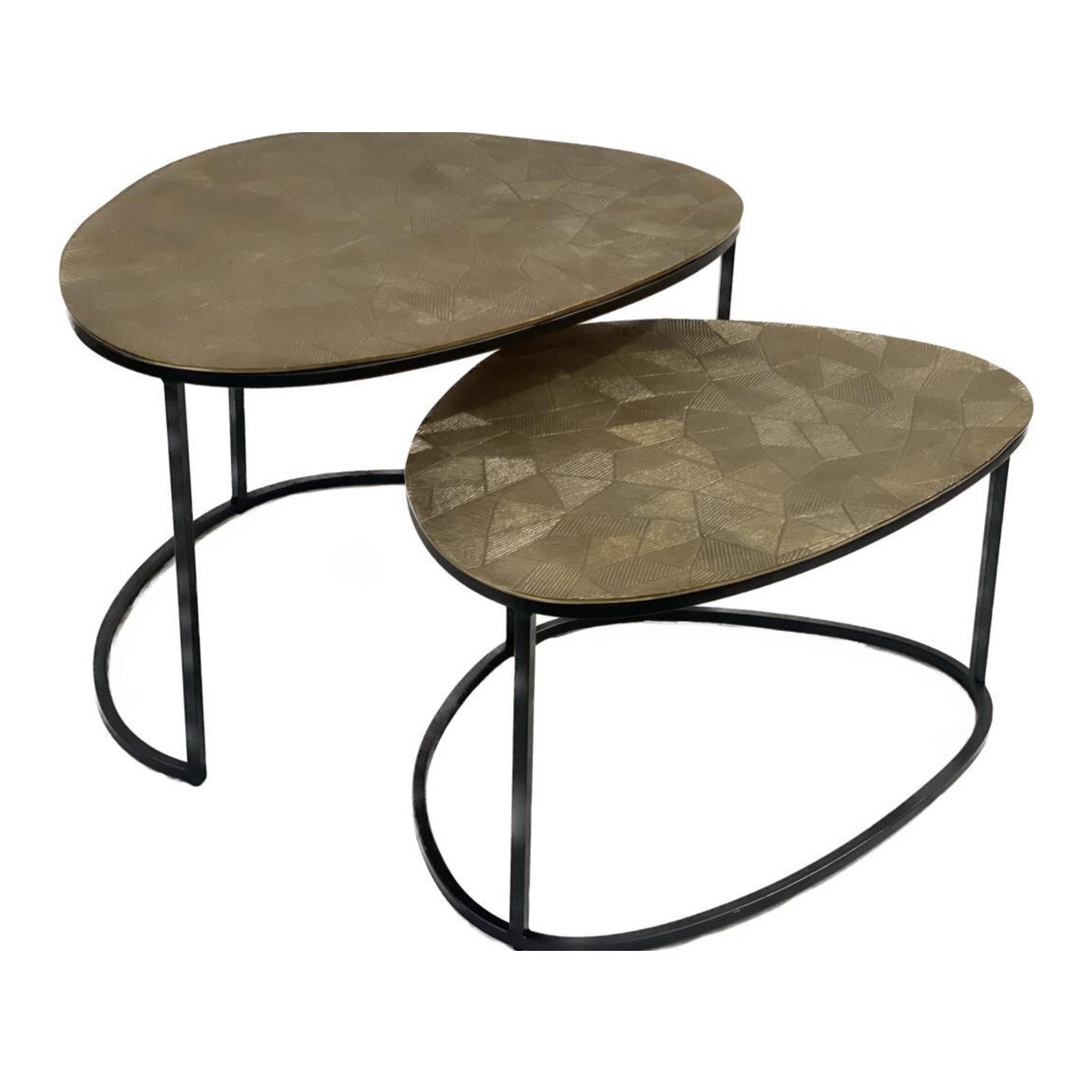 Ronde Salontafel Goud Aluminium - 90 cm - Design met Bolpoten