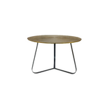 Ronde Salontafel Antiek Goud - 60 cm - Aluminium met Industrieel Onderstel