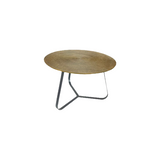 Ronde Salontafel Antiek Goud - 60 cm - Aluminium met Industrieel Onderstel