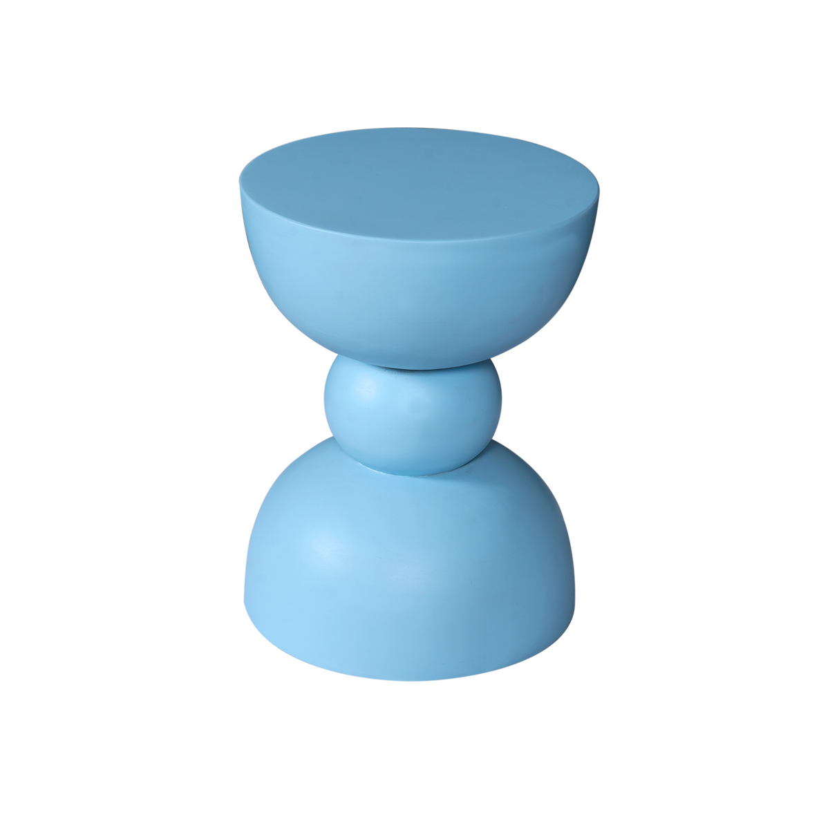 Bijzettafel - Blauw Mangohout - Gestapeld Organisch Design - 30 cm