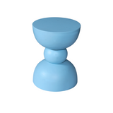 Bijzettafel - Blauw Mangohout - Gestapeld Organisch Design - 30 cm