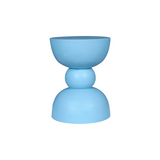 Bijzettafel - Blauw Mangohout - Gestapeld Organisch Design - 30 cm