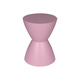 Bijzettafel - Roze Mangohout - Modern Zandloper Design - 33 cm