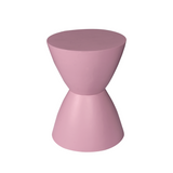 Bijzettafel - Roze Mangohout - Modern Zandloper Design - 33 cm