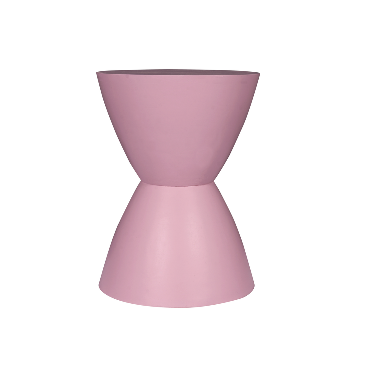 Bijzettafel - Roze Mangohout - Modern Zandloper Design - 33 cm