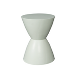 Bijzettafel - Groen Mangohout - Modern Zandloper Design - 33 cm