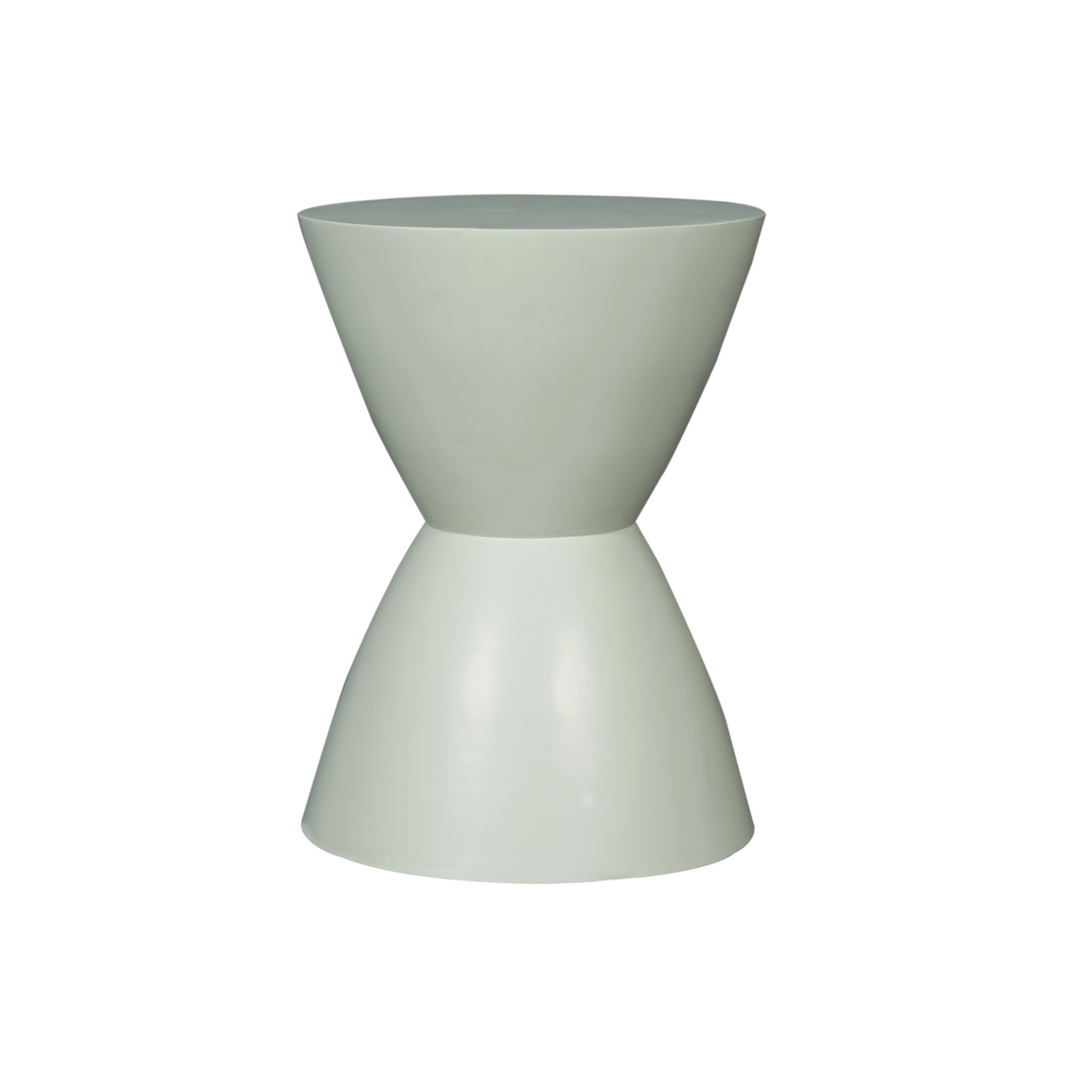 Bijzettafel - Groen Mangohout - Modern Zandloper Design - 33 cm