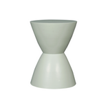 Bijzettafel - Groen Mangohout - Modern Zandloper Design - 33 cm