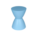 Bijzettafel - Blauw Mangohout - Modern Zandloper Design - 33 cm