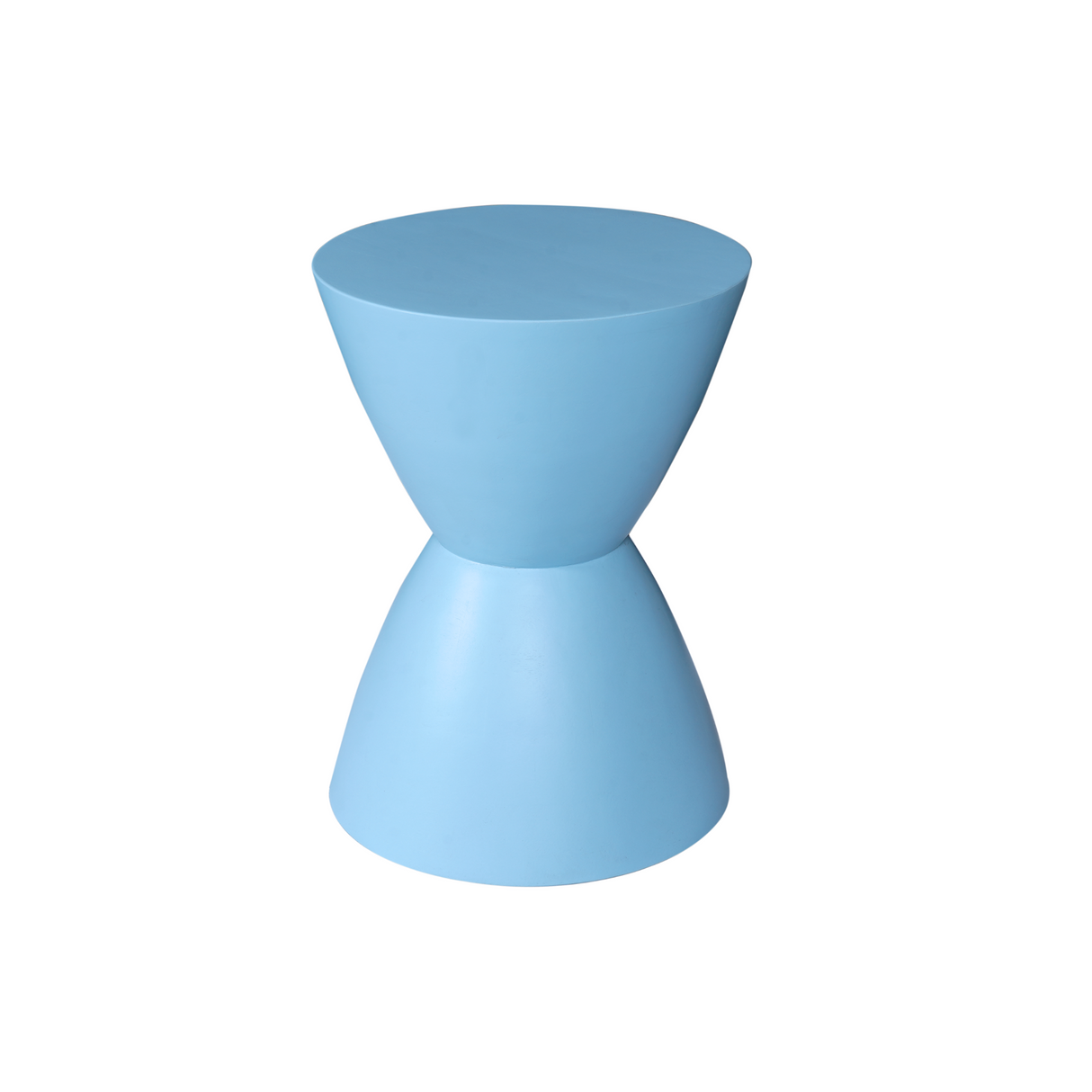 Bijzettafel - Blauw Mangohout - Modern Zandloper Design - 33 cm