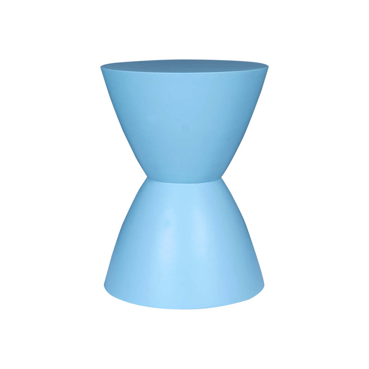Bijzettafel - Blauw Mangohout - Modern Zandloper Design - 33 cm