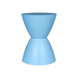 Bijzettafel - Blauw Mangohout - Modern Zandloper Design - 33 cm