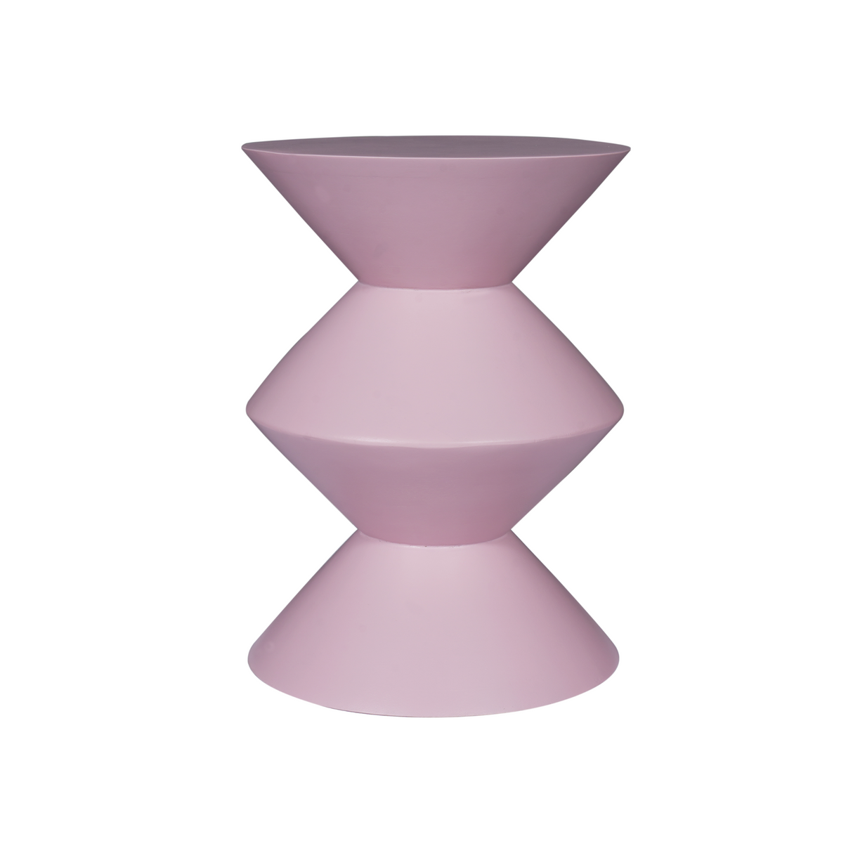 Bijzettafel - Roze Mangohout - Gestapeld Geometrisch Design - 33 cm
