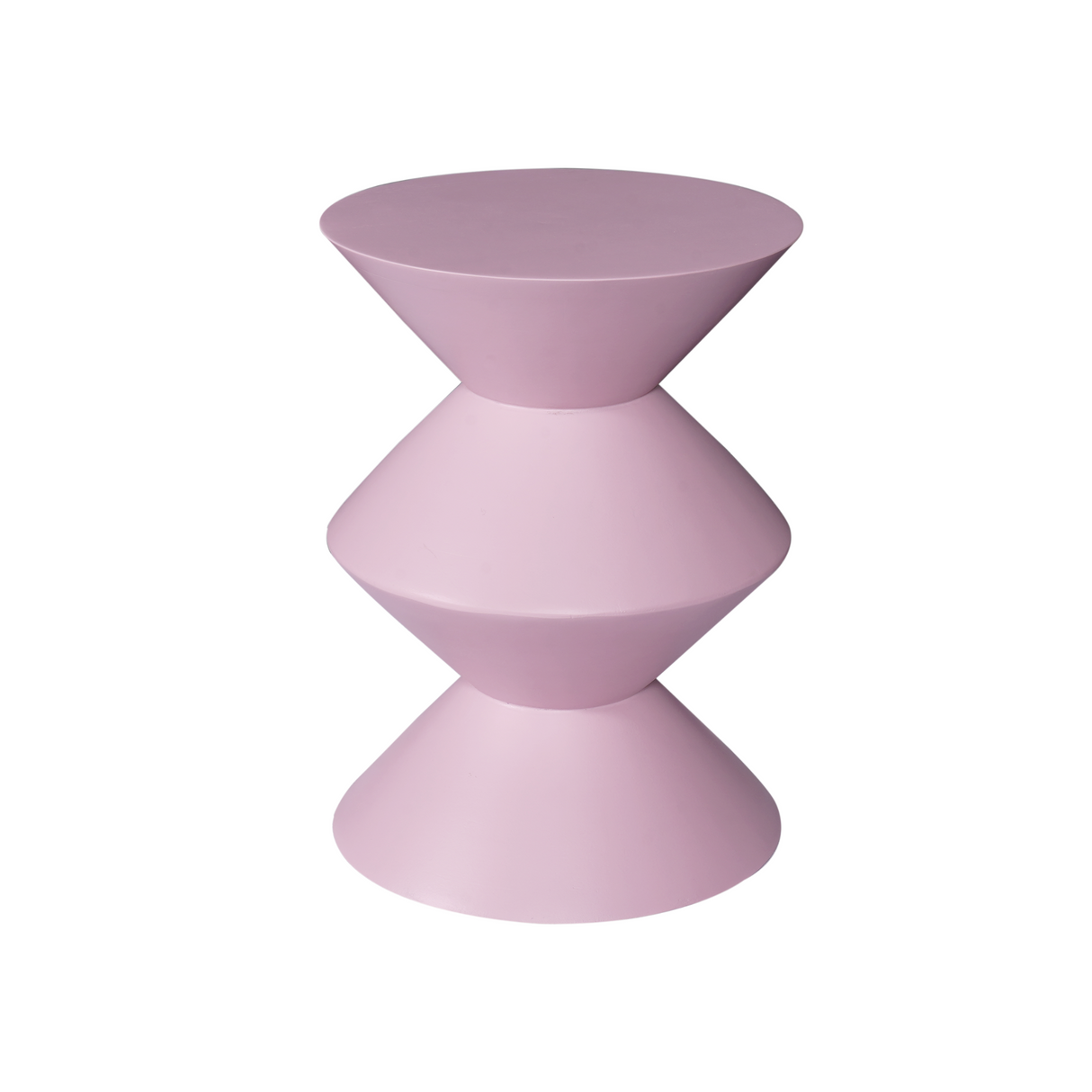 Bijzettafel - Roze Mangohout - Gestapeld Geometrisch Design - 33 cm