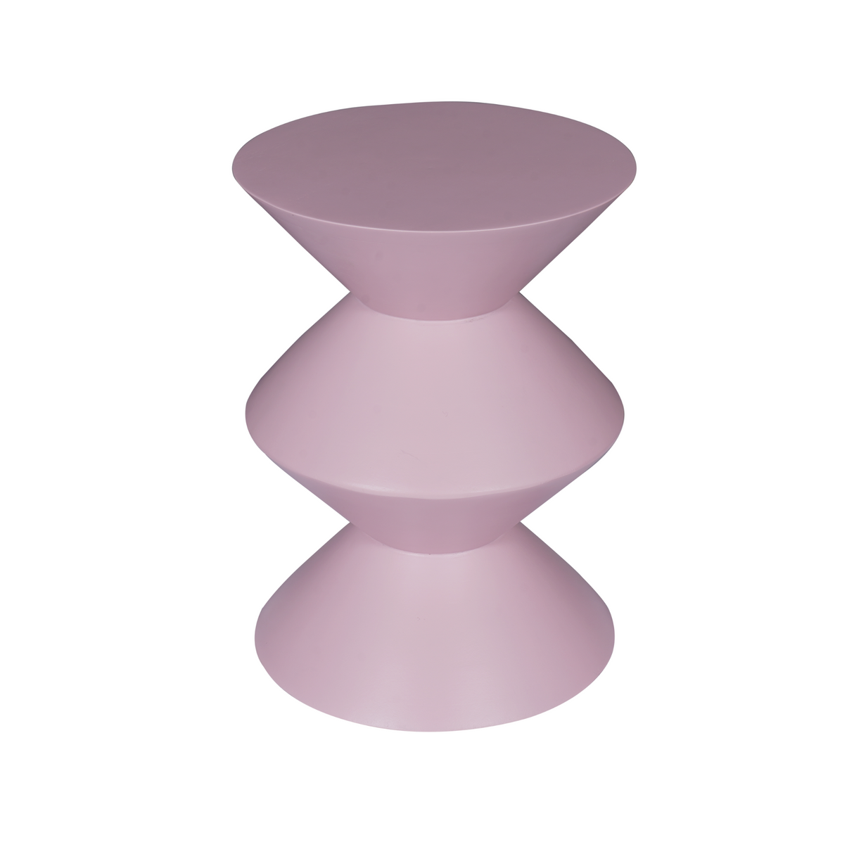 Bijzettafel - Roze Mangohout - Gestapeld Geometrisch Design - 33 cm