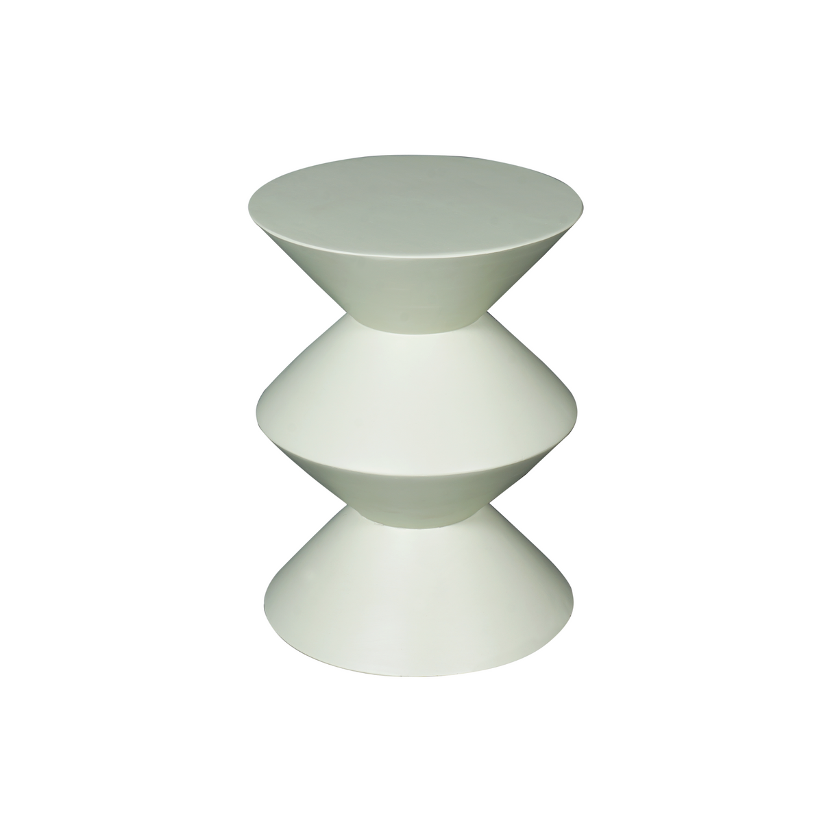 Bijzettafel - Groen Mangohout - Gestapeld Geometrisch Design - 33 cm