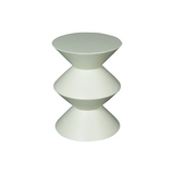 Bijzettafel - Groen Mangohout - Gestapeld Geometrisch Design - 33 cm