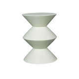 Bijzettafel - Groen Mangohout - Gestapeld Geometrisch Design - 33 cm