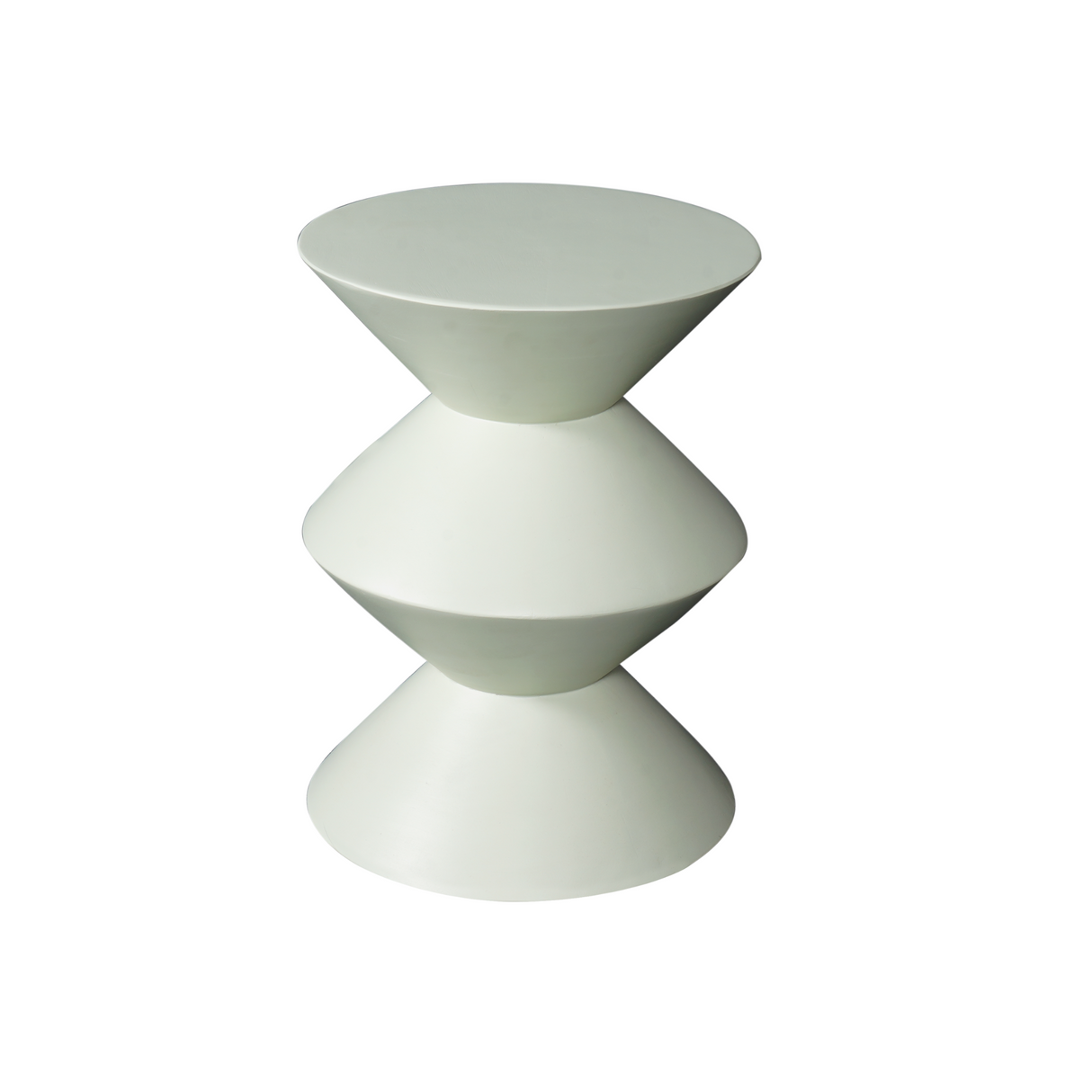 Bijzettafel - Groen Mangohout - Gestapeld Geometrisch Design - 33 cm