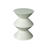Bijzettafel - Groen Mangohout - Gestapeld Geometrisch Design - 33 cm