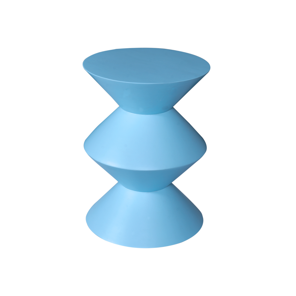 Bijzettafel - Blauw Mangohout - Gestapeld Geometrisch Design - 33 cm