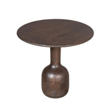 Ronde Bijzettafel - 50 cm - Bruin Mangohout - Modern Kelkdesign