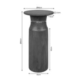 Ronde Bijzettafel - Bruin Mangohout - Modern Cilinderdesign - 60 cm Hoog