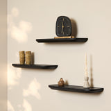 Wandplank Zwart Mangohout - Set van 3 - 60 cm