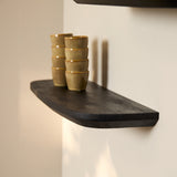 Wandplank Zwart Mangohout - Set van 3 - 60 cm