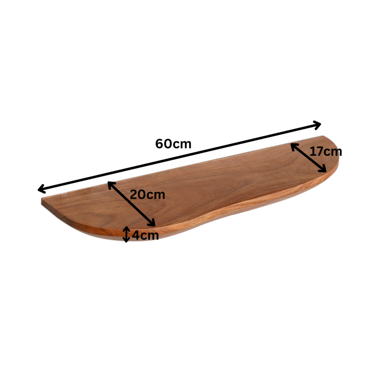 Wandplankenset Naturel Mangohout - 60 cm - Set van 2 met Natuurlijke Vorm