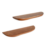 Wandplankenset Naturel Mangohout - 60 cm - Set van 2 met Natuurlijke Vorm