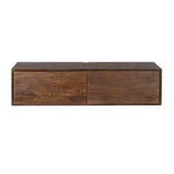 Zwevend TV-meubel - 120 cm - Bruin Mangohout - Greeploos - Push-to-Open