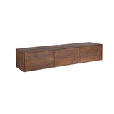 Zwevend TV-meubel - 160 cm - Bruin Mangohout - Greeploos - Push-to-Open