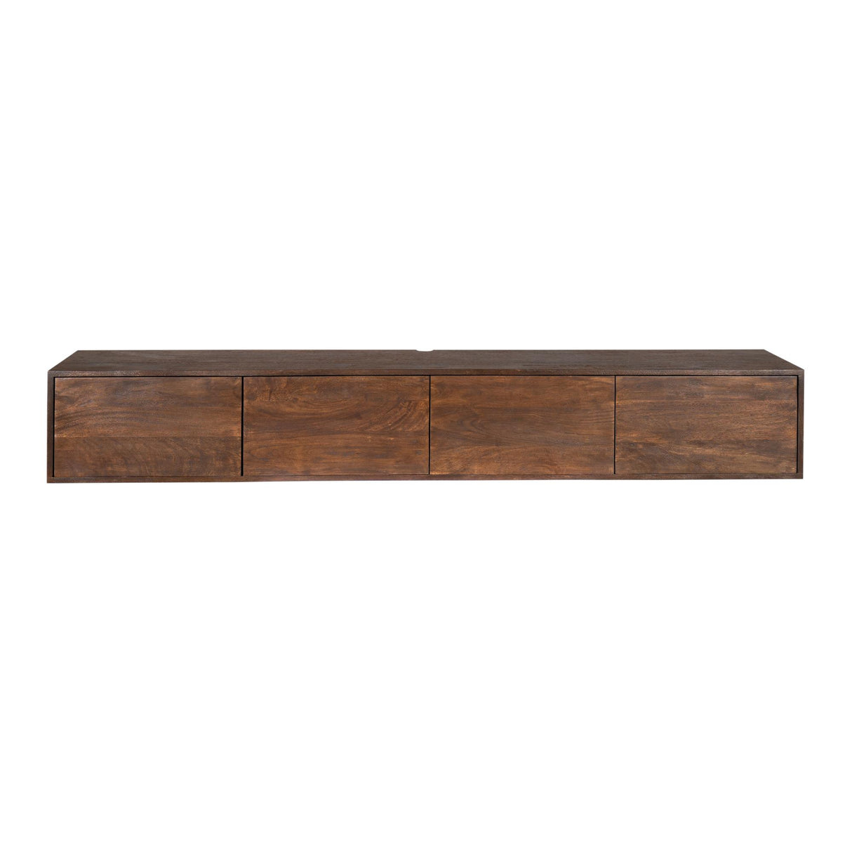 Zwevend TV-meubel - 200 cm - Bruin Mangohout - Greeploos - Push-to-Open