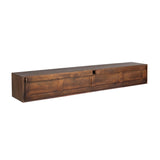 Zwevend TV-meubel - 200 cm - Bruin Mangohout - Greeploos - Push-to-Open