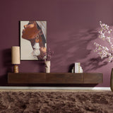Zwevend TV-meubel - 280 cm - Bruin Mangohout - Greeploos - Push-to-Open