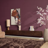 Zwevend TV-meubel - 280 cm - Bruin Mangohout - Greeploos - Push-to-Open