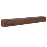 Zwevend TV-meubel - 280 cm - Bruin Mangohout - Greeploos - Push-to-Open