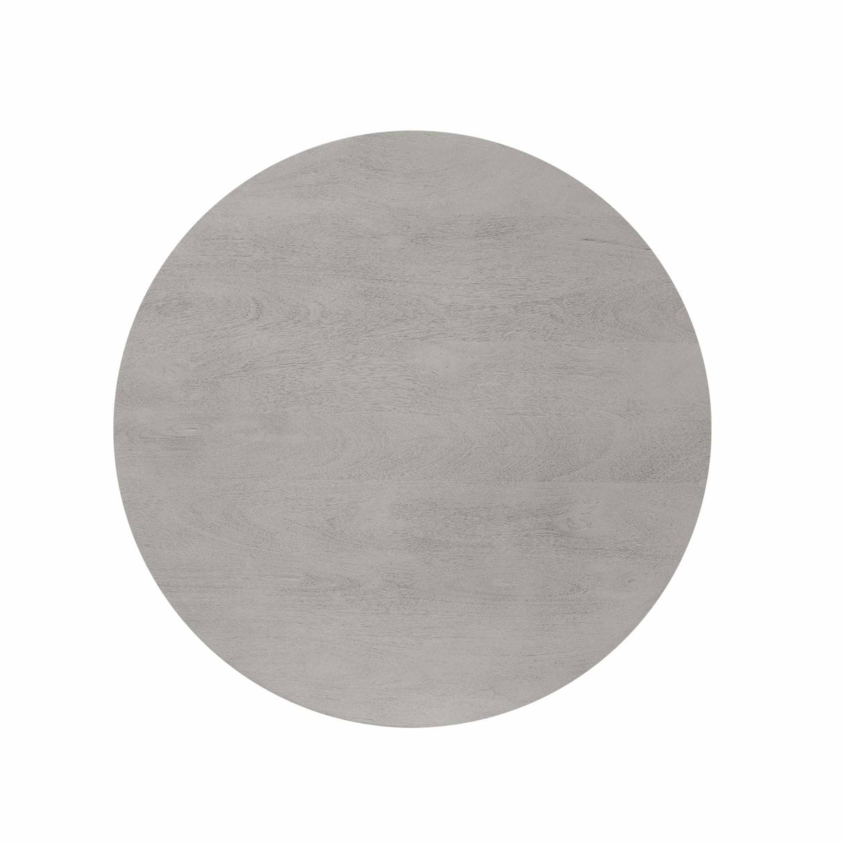 Ronde Salontafel - Taupe Mangohout - 80 cm - Lattenpatroon op Zuilpoot