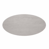 Ovale Eettafel - Taupe Mangohout - 210 cm - Lattenpatroon op Zuilpoot