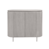 Kabinetkast - Taupe Mangohout - 115 cm - Verticaal Lattenpatroon