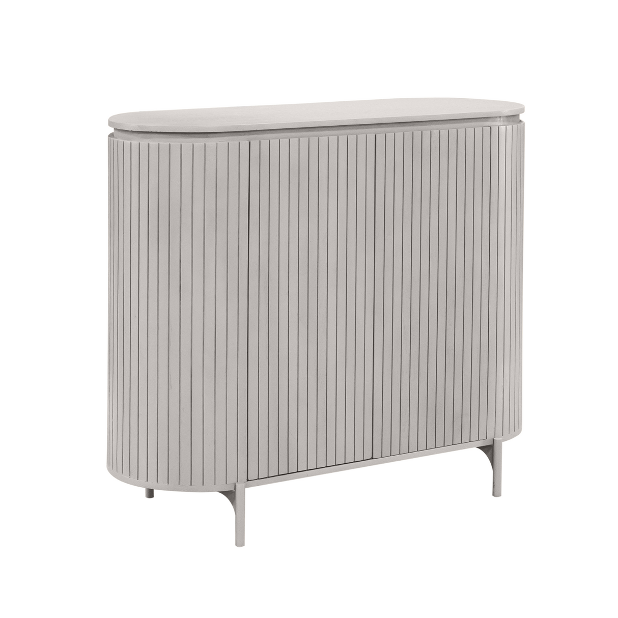 Kabinetkast - Taupe Mangohout - 115 cm - Verticaal Lattenpatroon