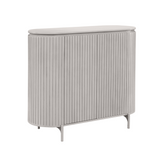 Kabinetkast - Taupe Mangohout - 115 cm - Verticaal Lattenpatroon