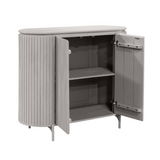 Kabinetkast - Taupe Mangohout - 115 cm - Verticaal Lattenpatroon