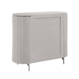 Kabinetkast - Taupe Mangohout - 115 cm - Verticaal Lattenpatroon