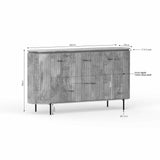 Dressoir - Taupe - Mangohout - 165 cm