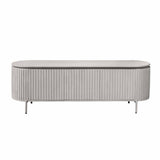 Tv-meubel - Taupe Mangohout - 165 cm - Verticaal Lattenpatroon