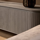 Tv-meubel - Taupe Mangohout - 165 cm - Verticaal Lattenpatroon