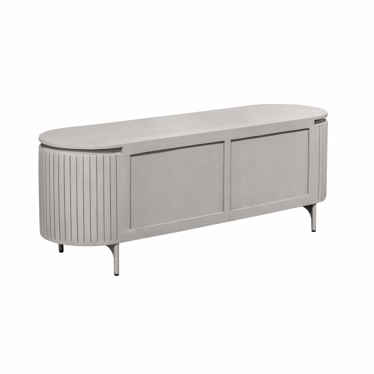 Tv-meubel - Taupe Mangohout - 165 cm - Verticaal Lattenpatroon